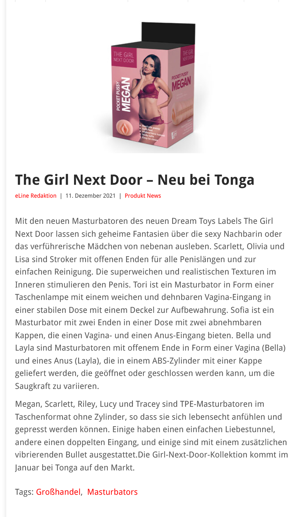 2021-12 eLine Online - Dream Toys The Girl Next Door